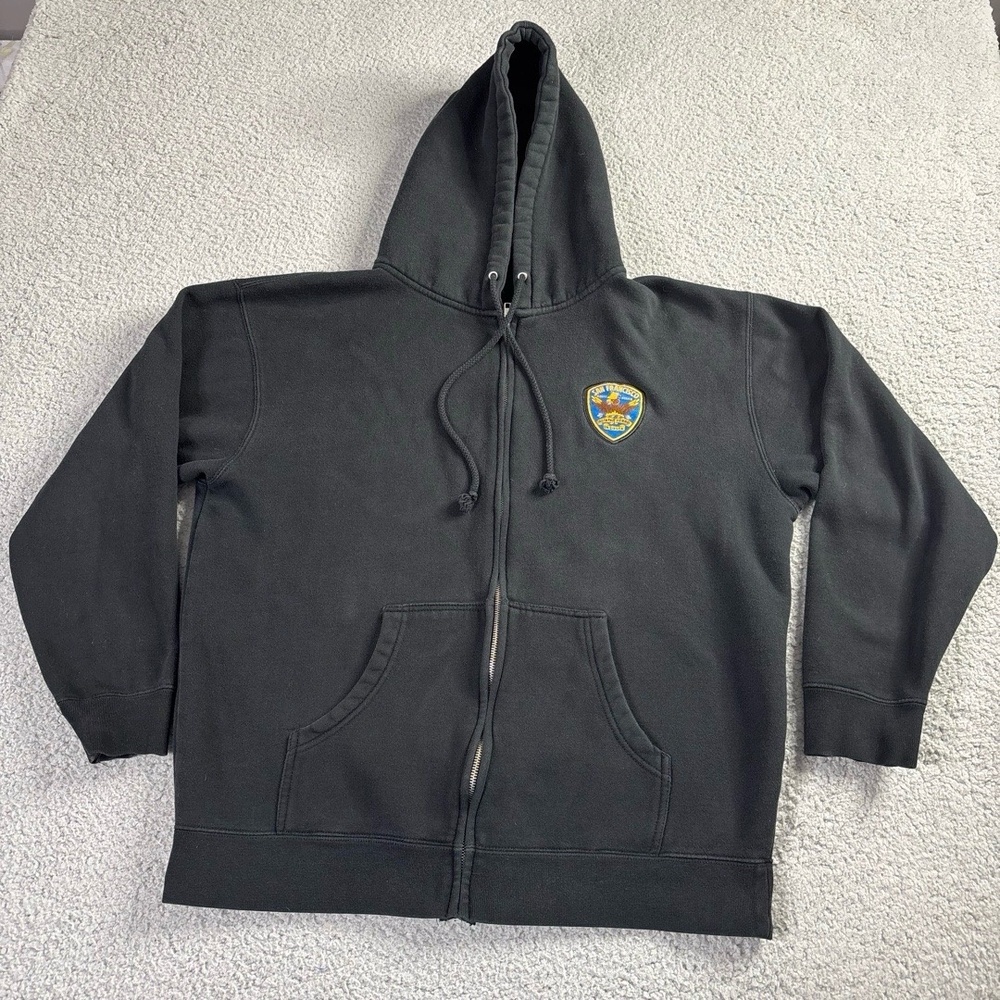 SuperFishal x Jeremy Fish San Francisco Party Police Skate Full Zip Hoodie Large